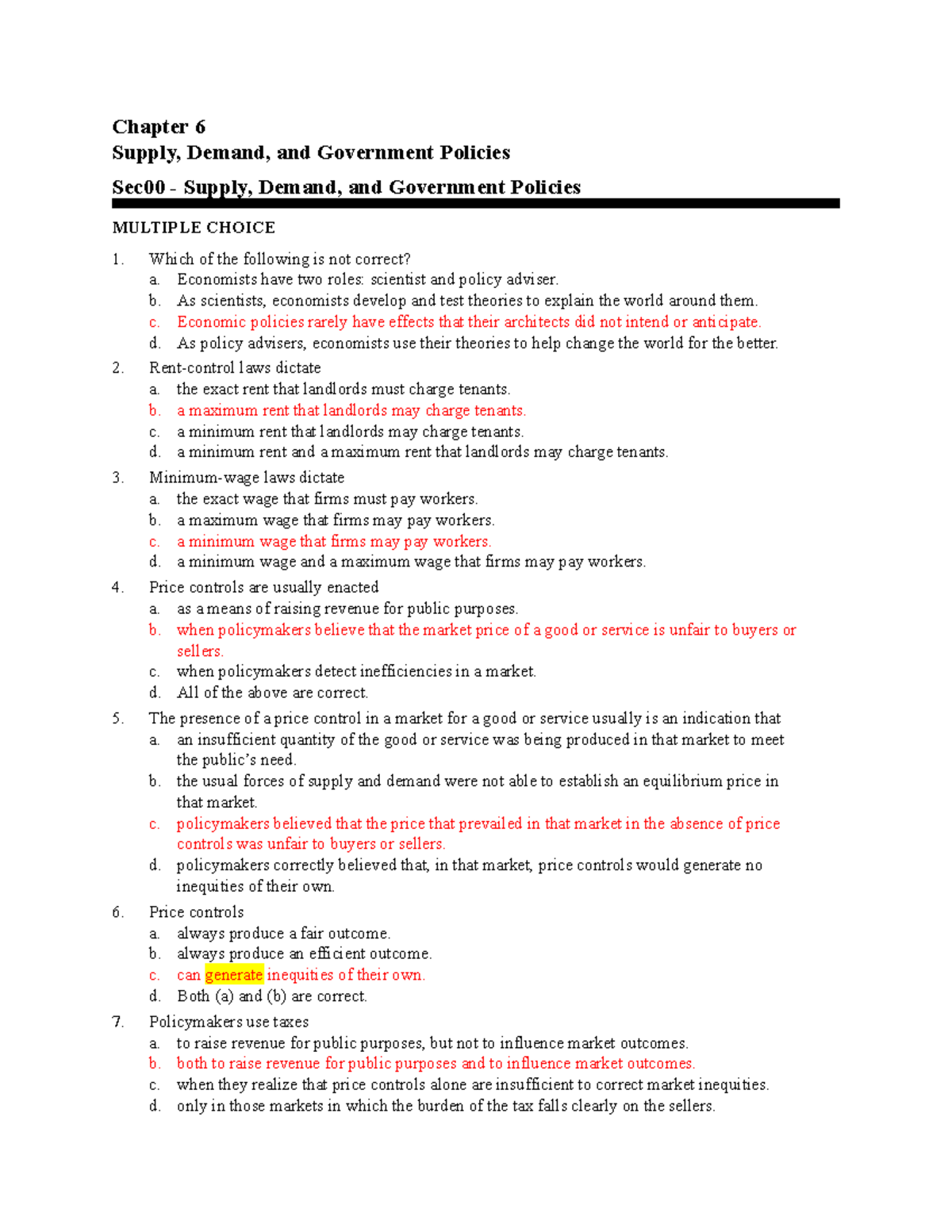 ECO 111 chapter 6 Final testbank - Micro Economic - FPT - Studocu