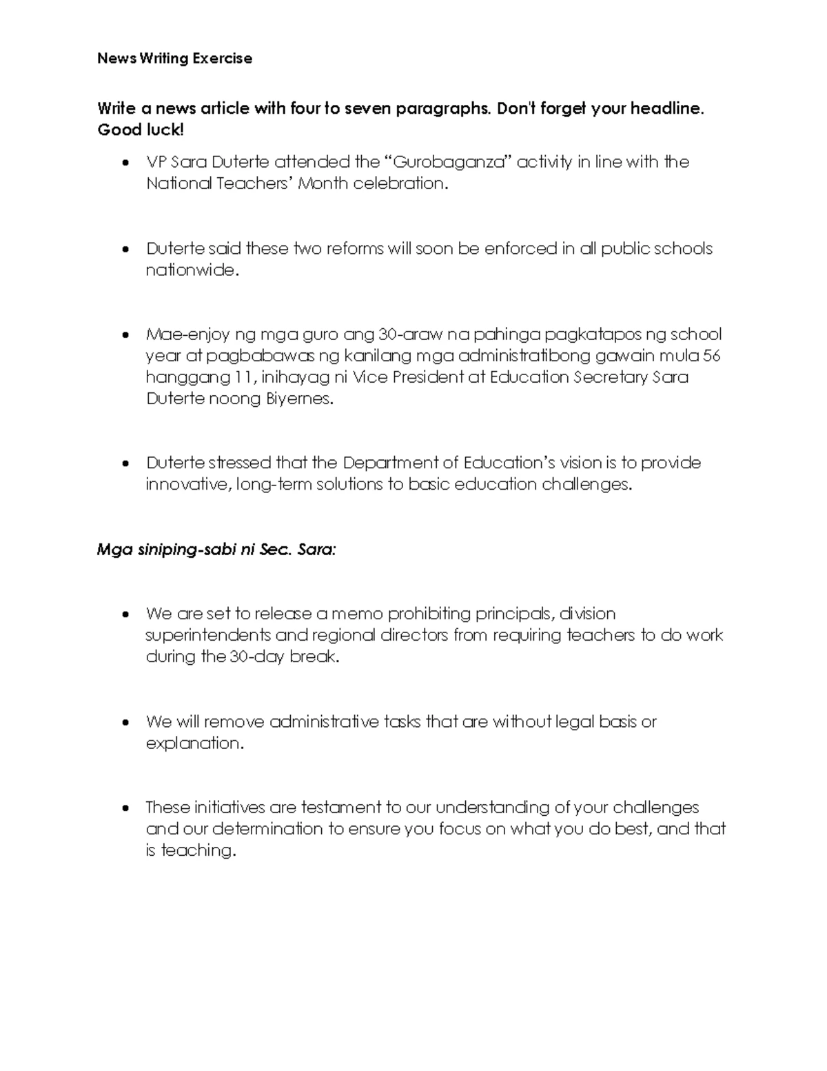CRHW Elem RSPC 1 - Copyreading & Headline Writing Guidelines - Studocu