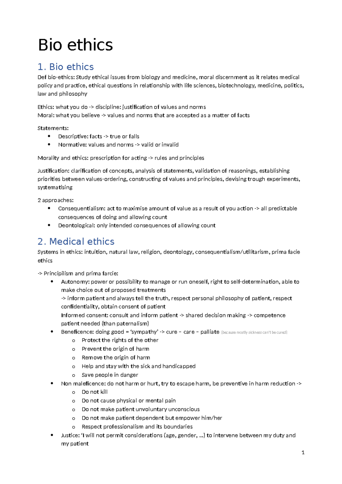 Bioethics in Experimental Medicine: Key Concepts and Frameworks - Studocu
