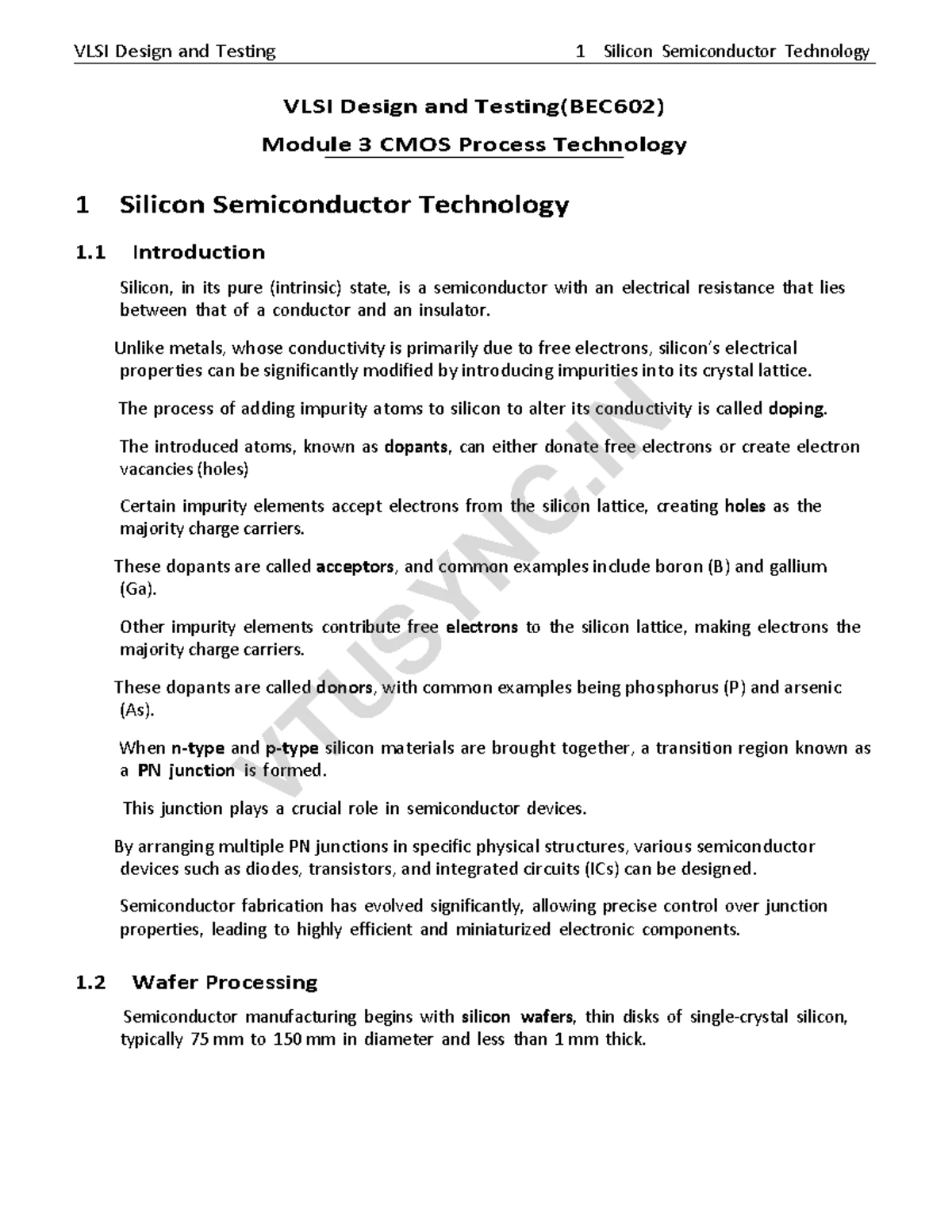VLSI Module 2 - MOS Transistor Theory and Operation Notes - Studocu