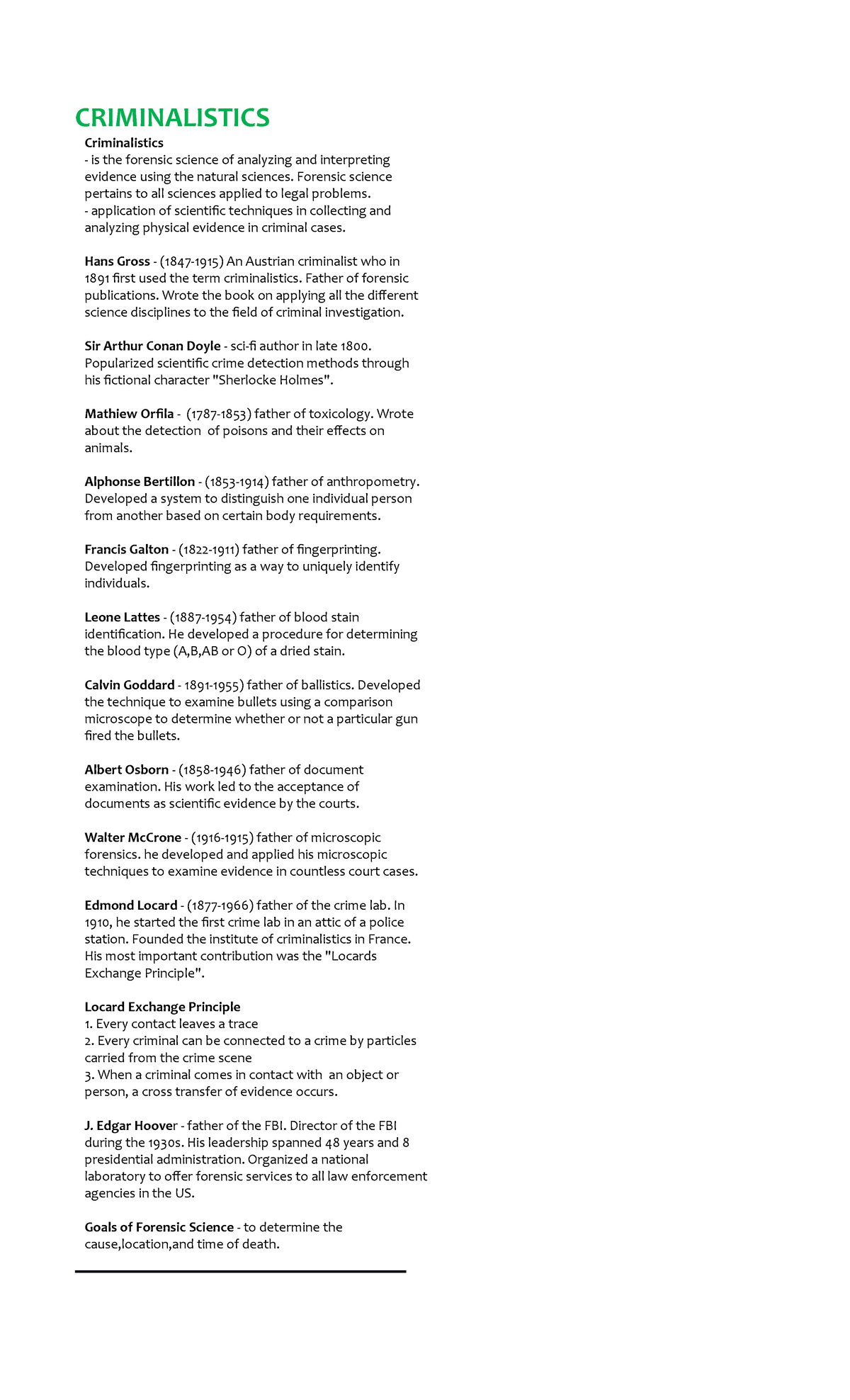 Criminalistics and Forensic Science Overview: Key Concepts and Figures ...