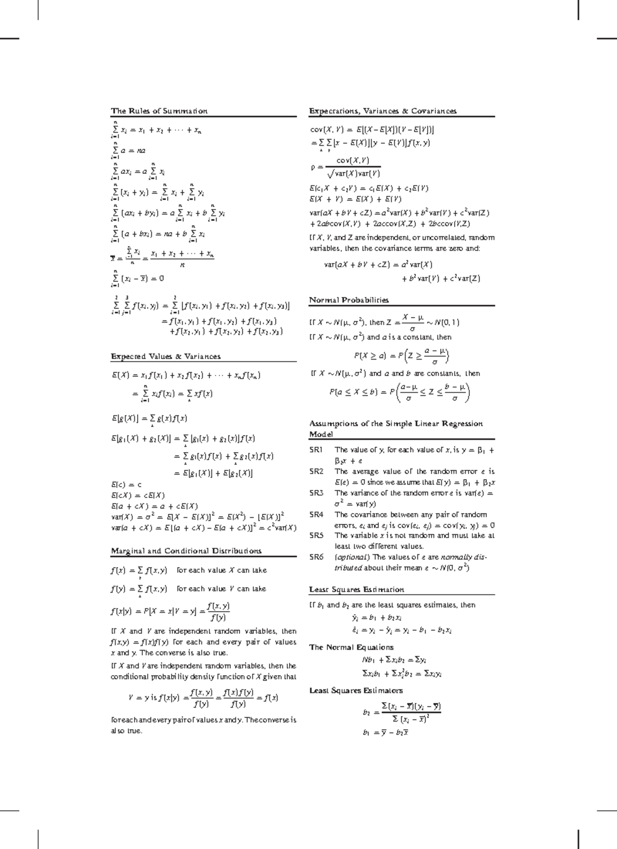 Econometrics Exercises: Chapter 2 Overview and Solutions - Studocu