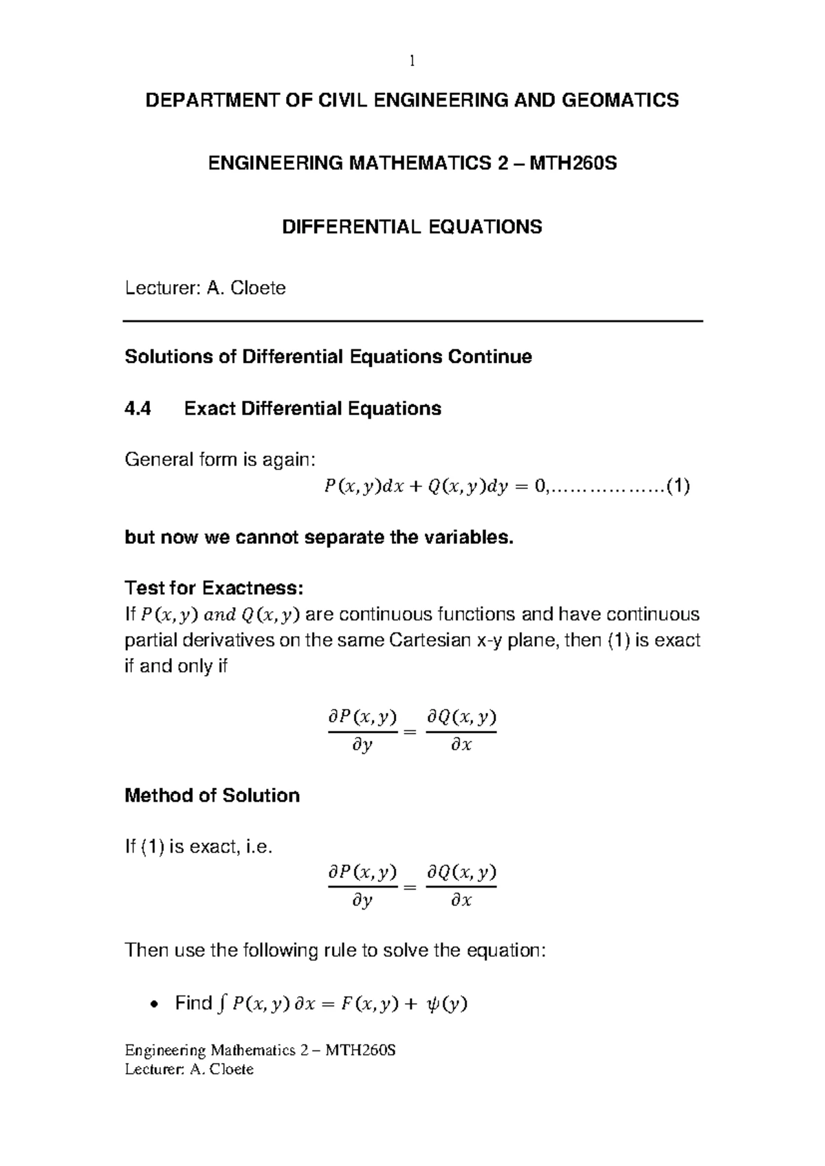 MTH260S Engineering Mathematics: Related Rates Notes - Studocu