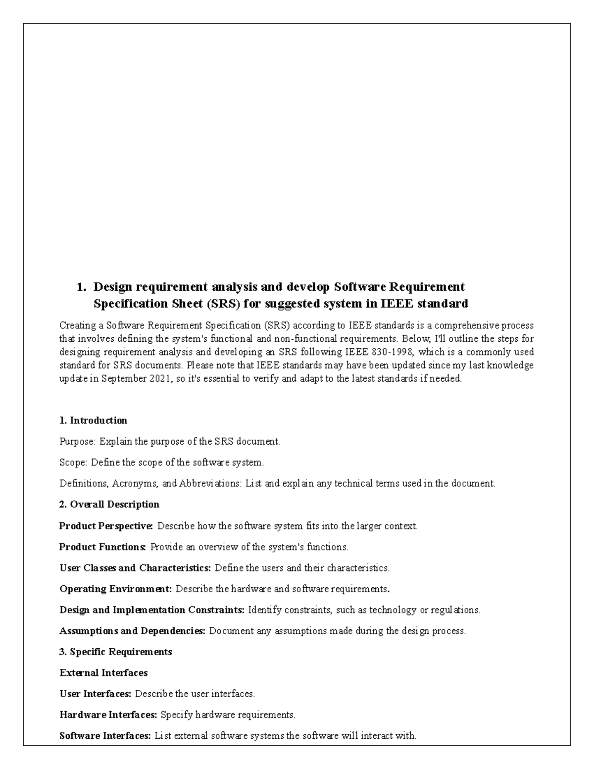 SE LAB FILE - SRS and Testing Strategies for Software Engineering - Studocu