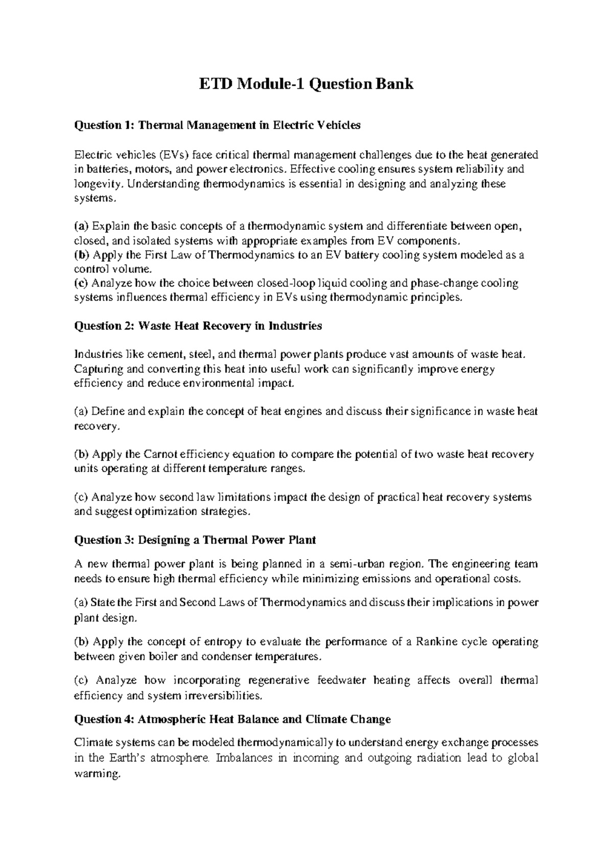ETD 23-07-2025 Module Question Bank: Thermodynamics in Engineering ...