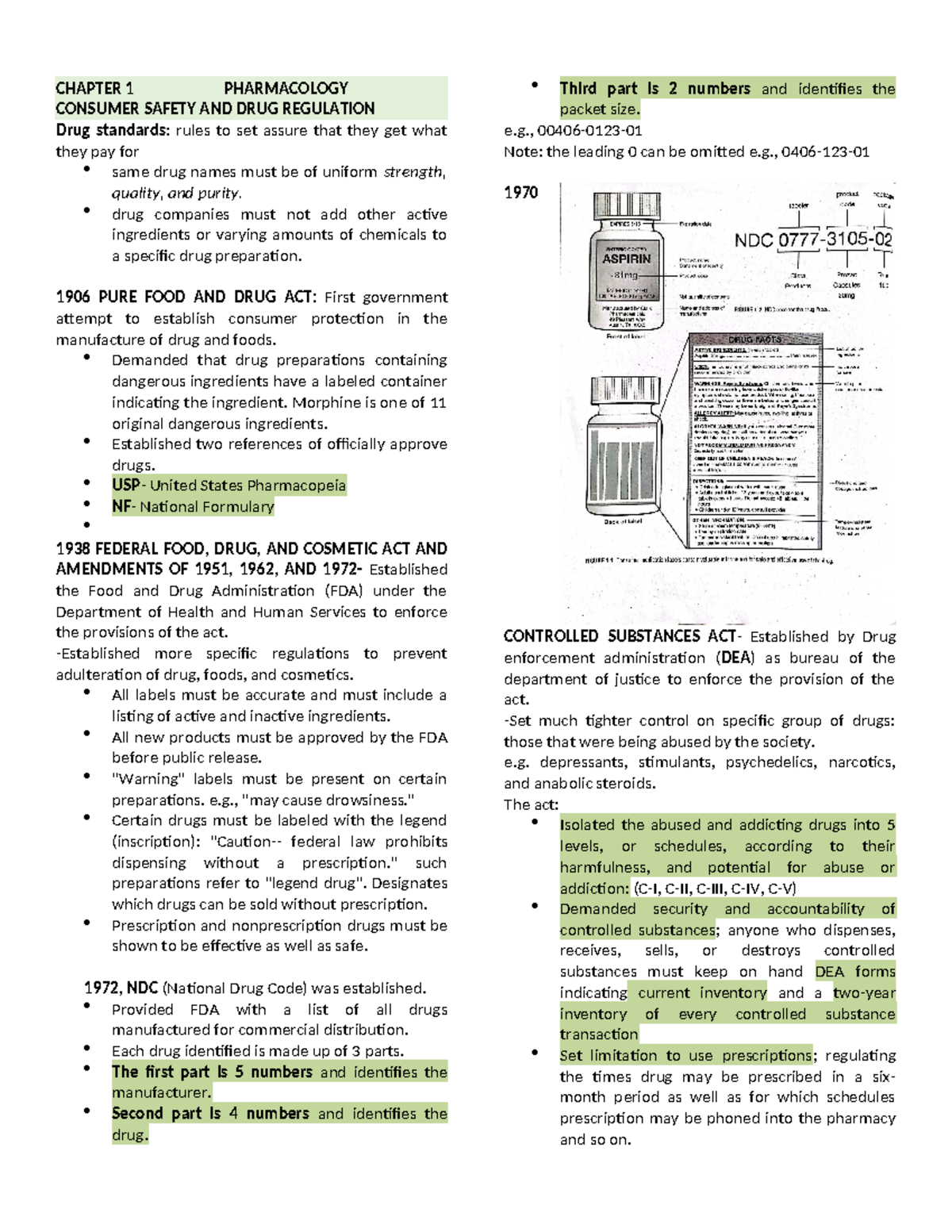PHM 101: CHAPTER 1 - Pharmacology, Consumer Safety & Drug Regulation ...