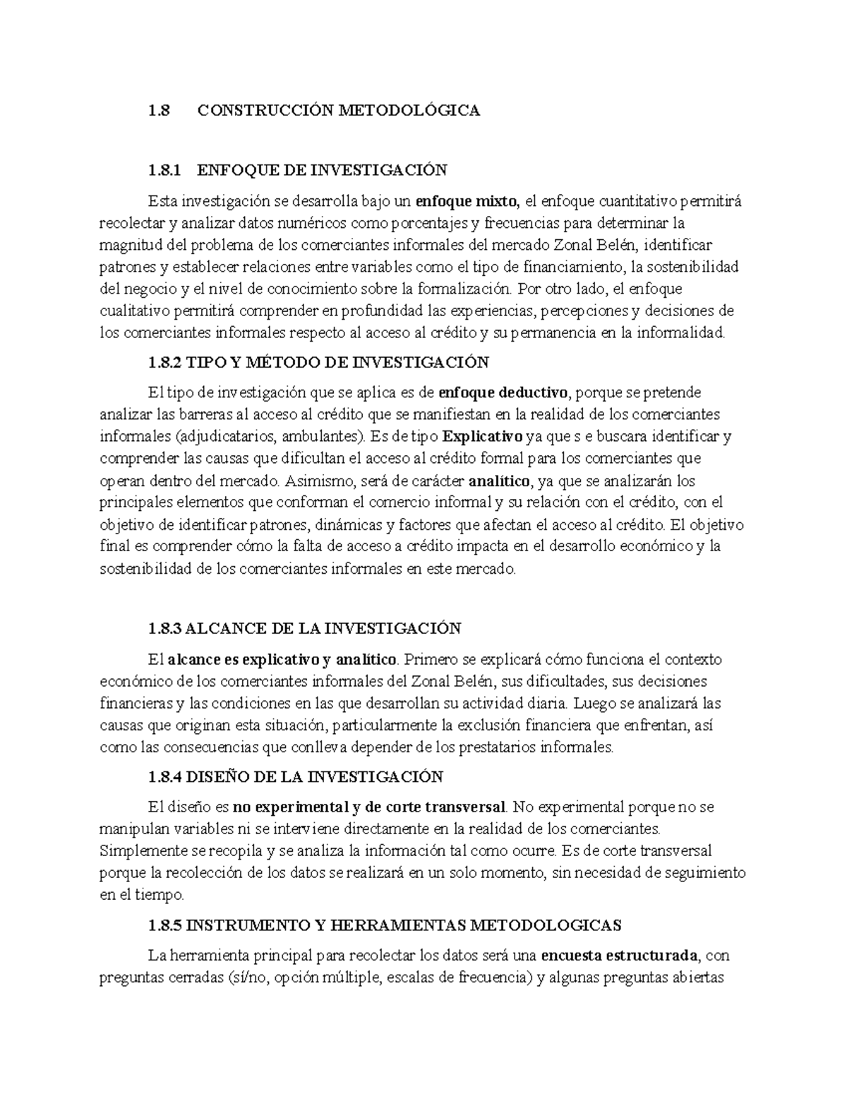 Construcción Metodológica de Investigación Mixta en Comercio Informal ...