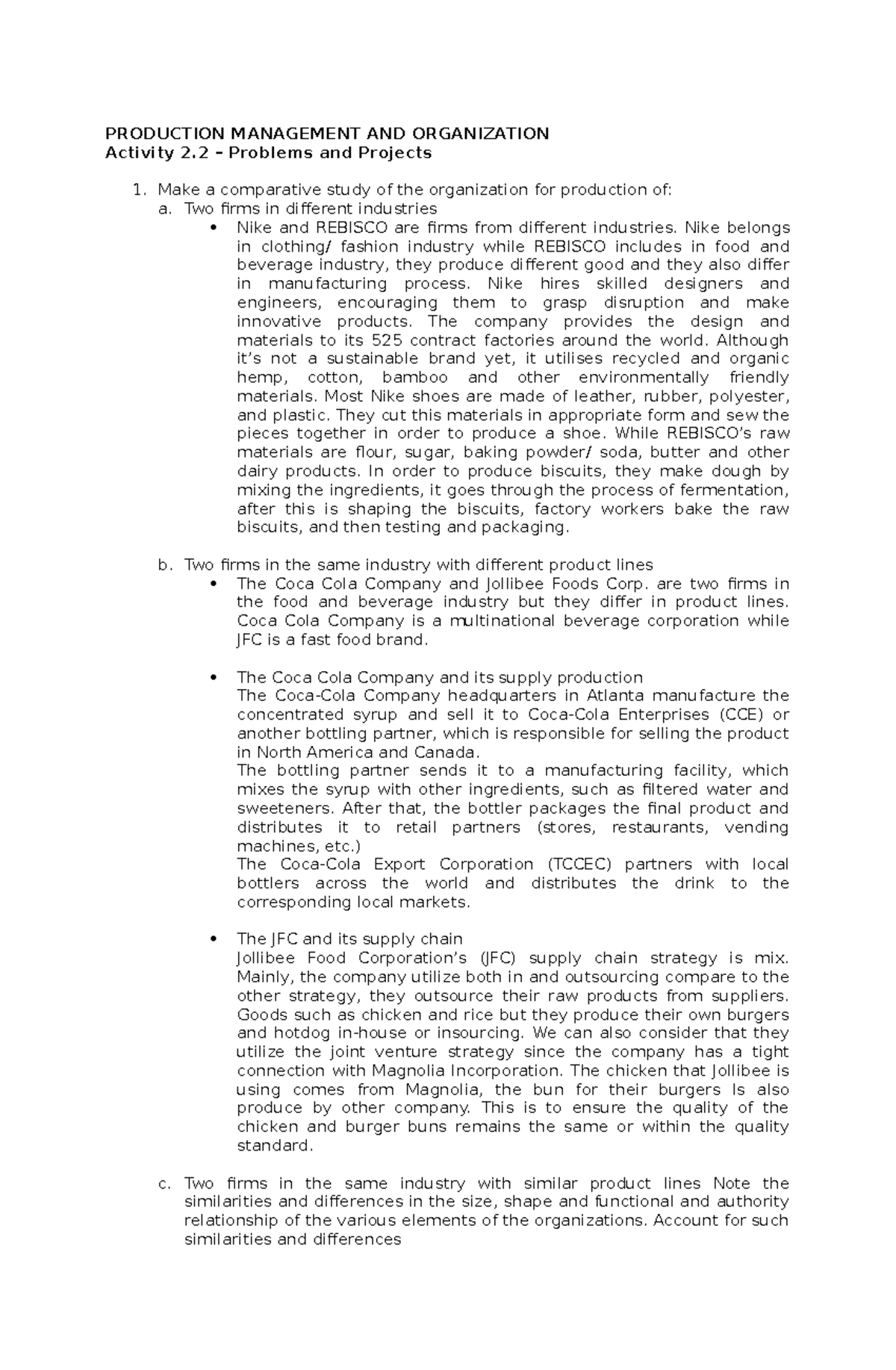 2 - Operations Management - PRODUCTION MANAGEMENT AND ORGANIZATION ...