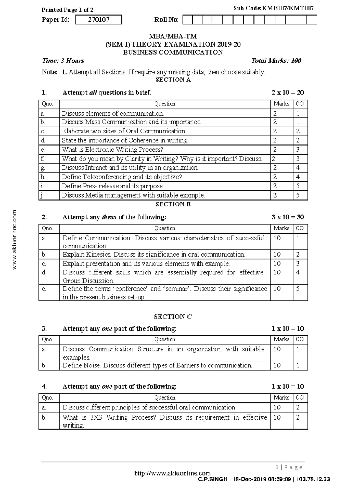 Business Communication - Unit 3 Overview for MBA 1st Semester (AKTU ...