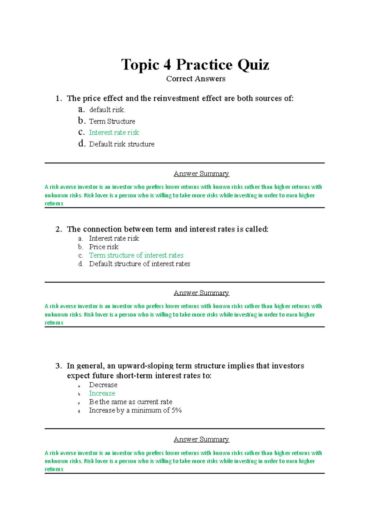 Topic 4 Practice Quiz - Working out - Topic 4 Practice Quiz Correct ...