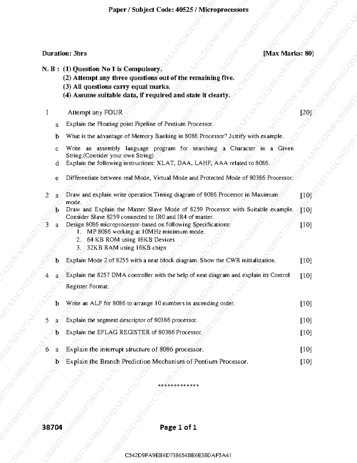 DEC 23 - Practice Paper for Microprocessors (Code: 40525) - Studocu