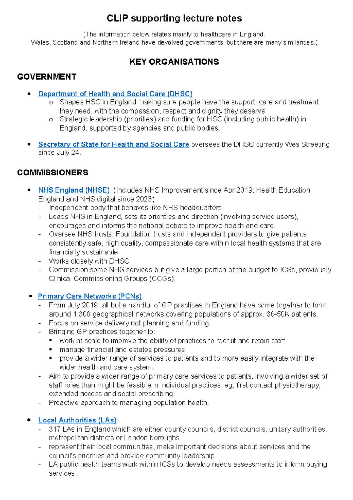 Contemporary Issues week 1 Lecture support notes 24-25 - CLiP ...