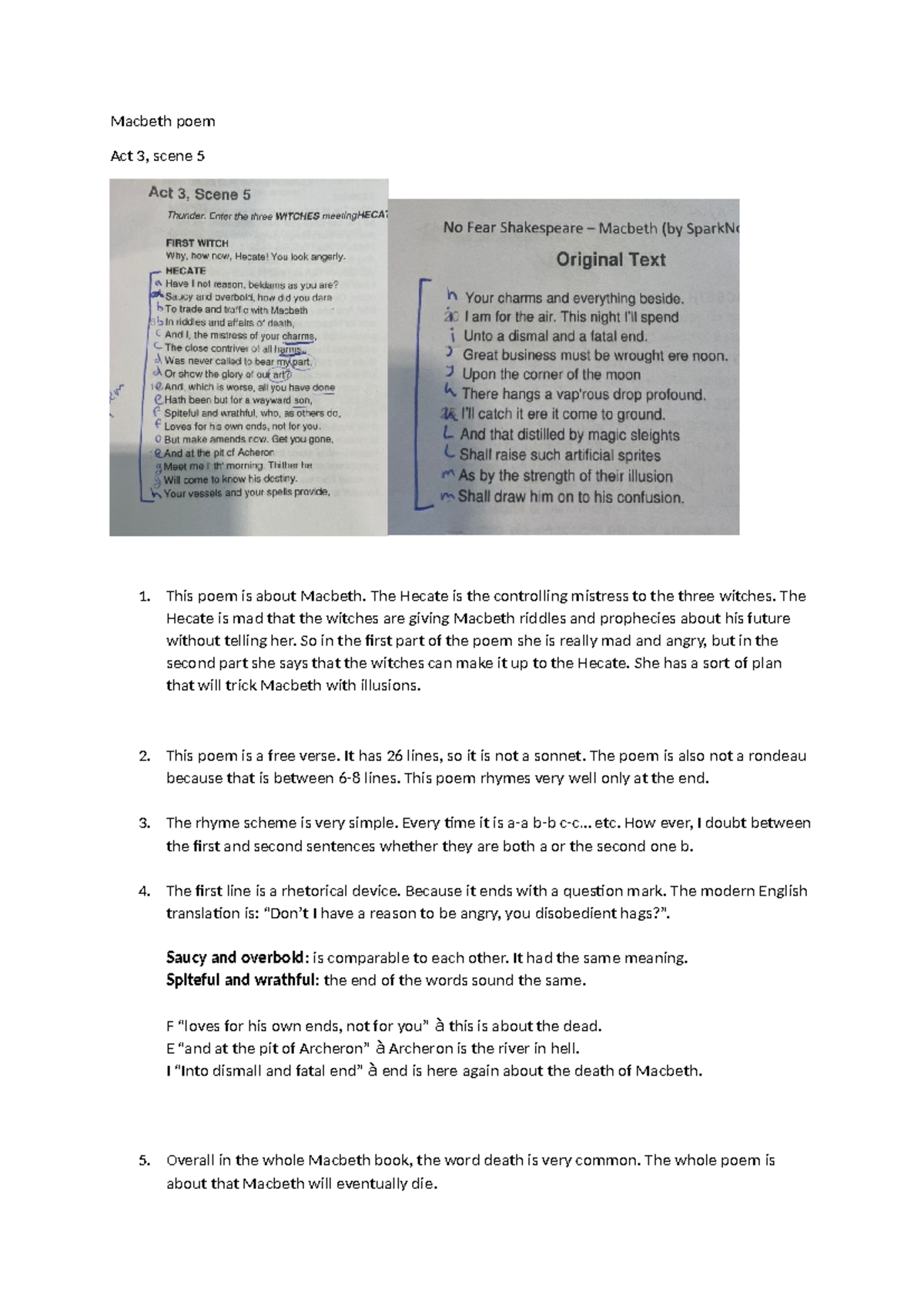 Poetry in Macbeth: Analysis of Act 3, Scene 5 - Studeersnel