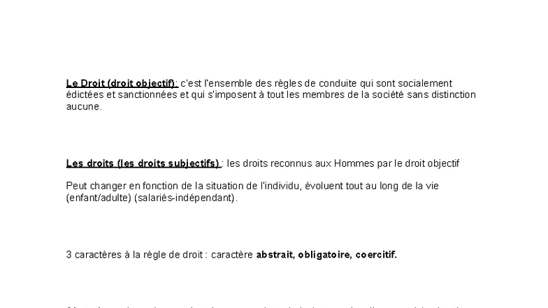 Intro au Droit (DROIT101) : Concepts et Sources Fondamentales - Studocu