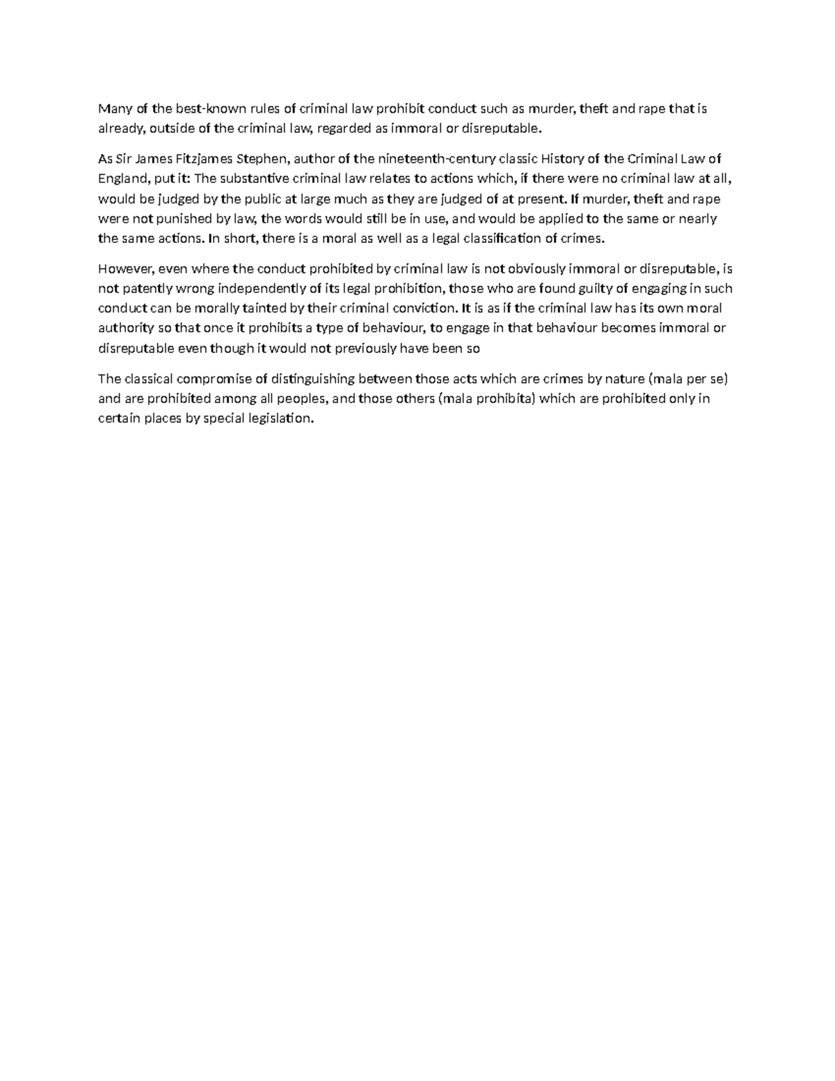 Criminal Law Assignment Moral Implications of Legal Prohibitions Studocu