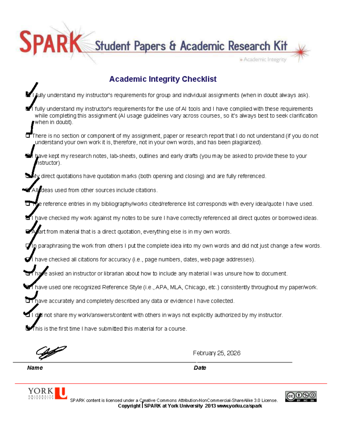 Academic Integrity Checklist for Assignments and AI Use - Studocu
