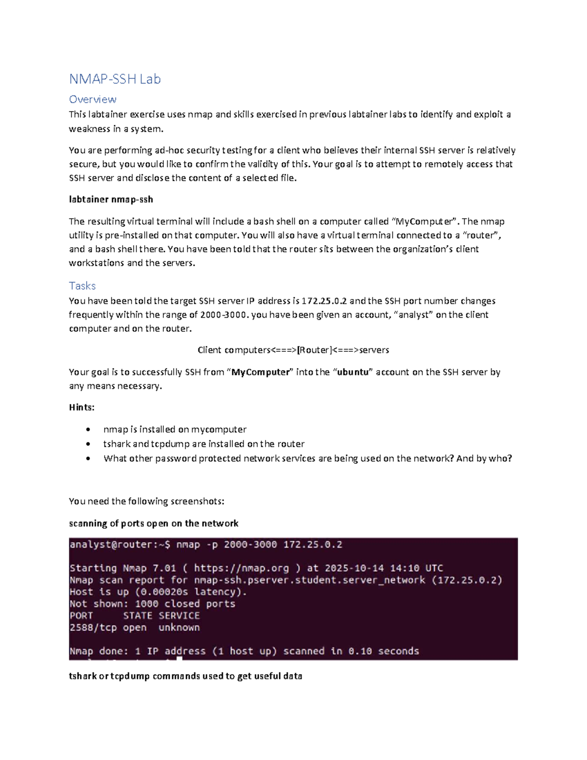 NMAP SSH Lab Overview: Identifying Vulnerabilities in SSH Server - Studocu
