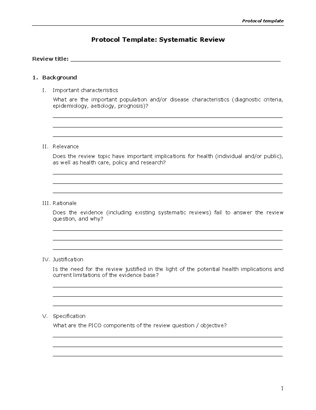 Systematic Review Protocol Template: Key Components & Methods - Studocu