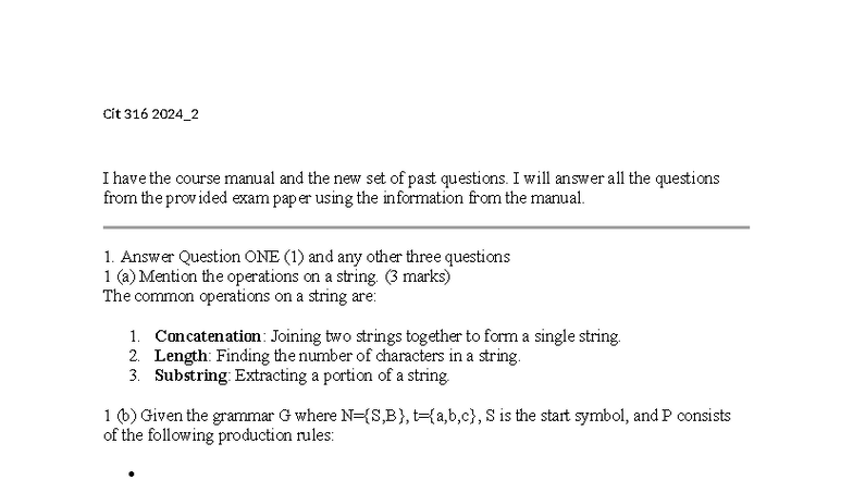Cit 316 2024_2 - Answered Past Exam Questions and Compiler Concepts ...