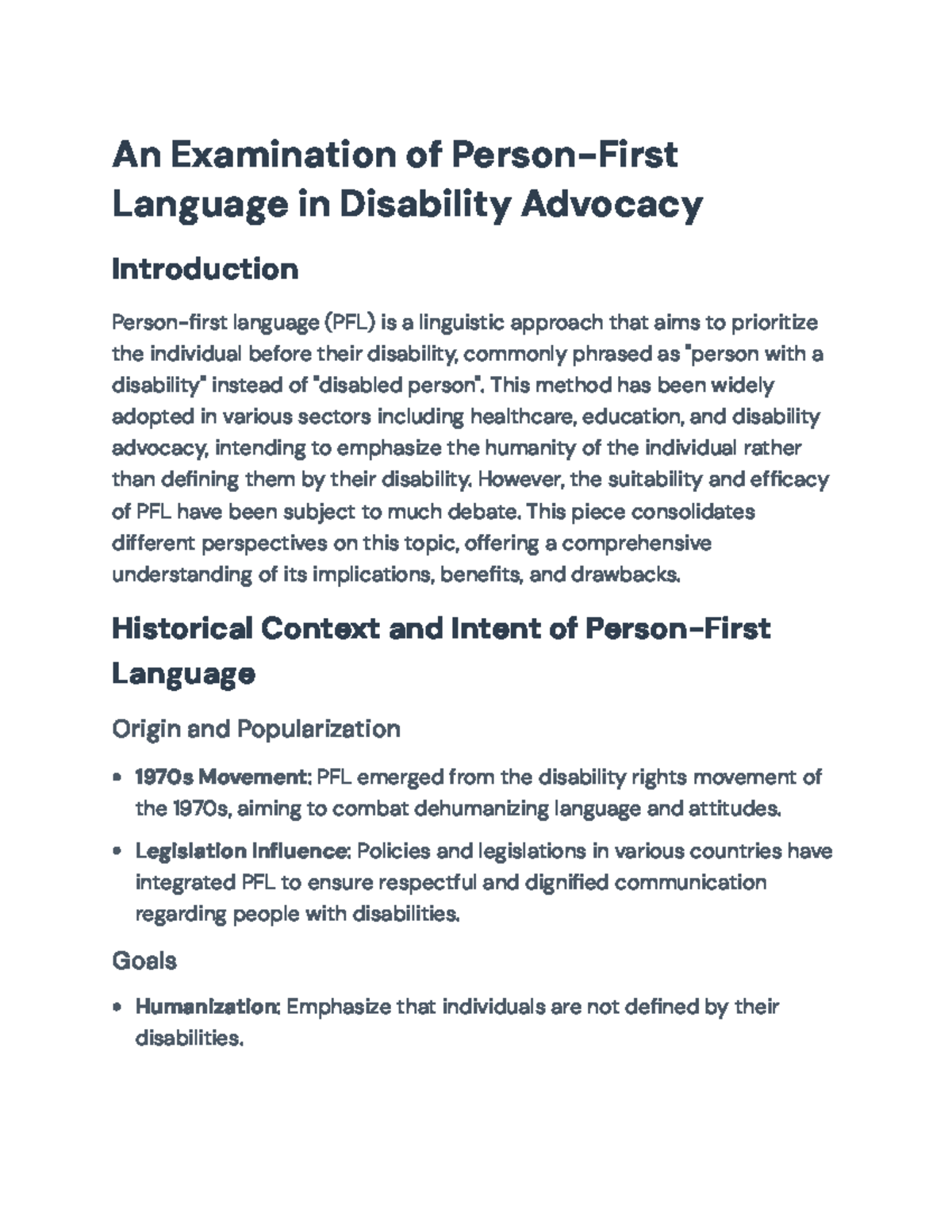 An Examination of Person-First Language in Disability Advocacy - An ...