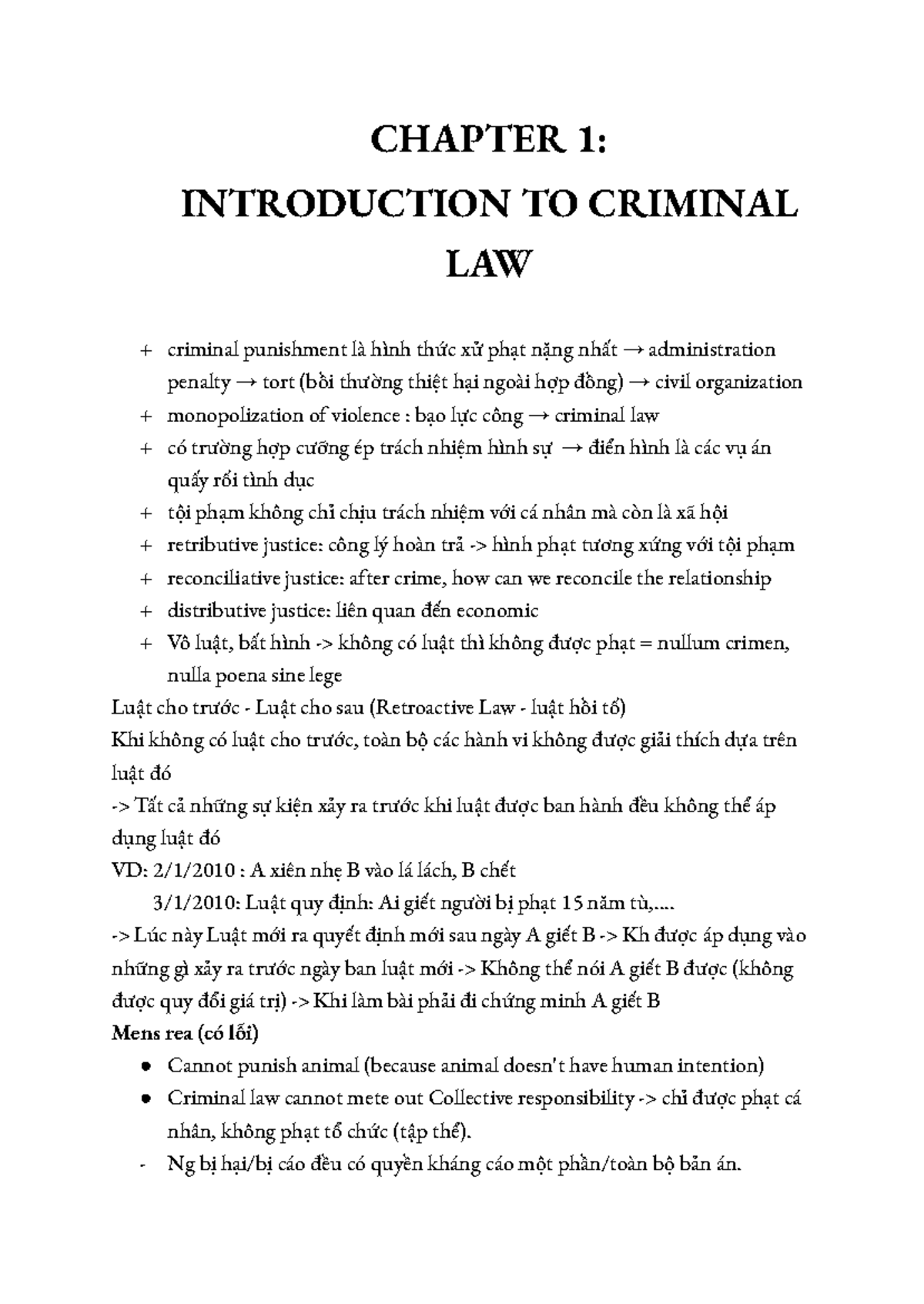 CHAPTER 1: INTRODUCTION TO CRIMINAL LAW - LUẬT HÌNH SỰ CƠ BẢN - Studocu