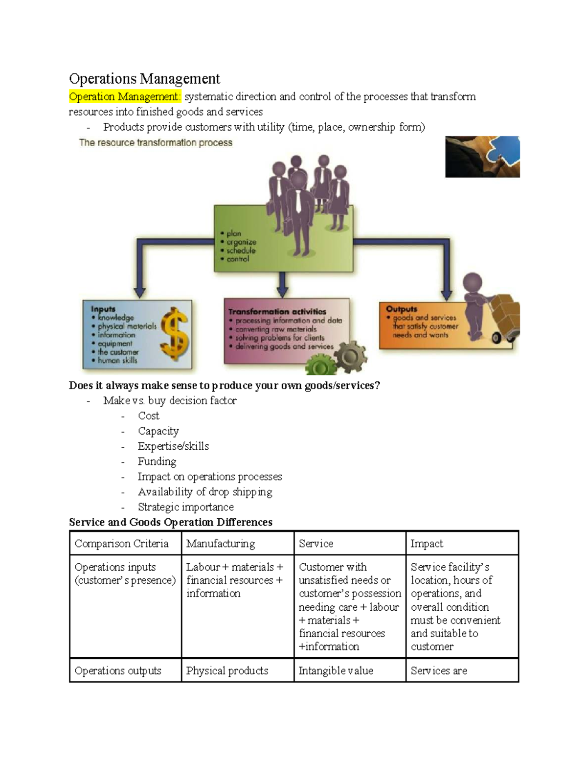 Operations Management: Key Concepts and Strategies for Success - Studocu