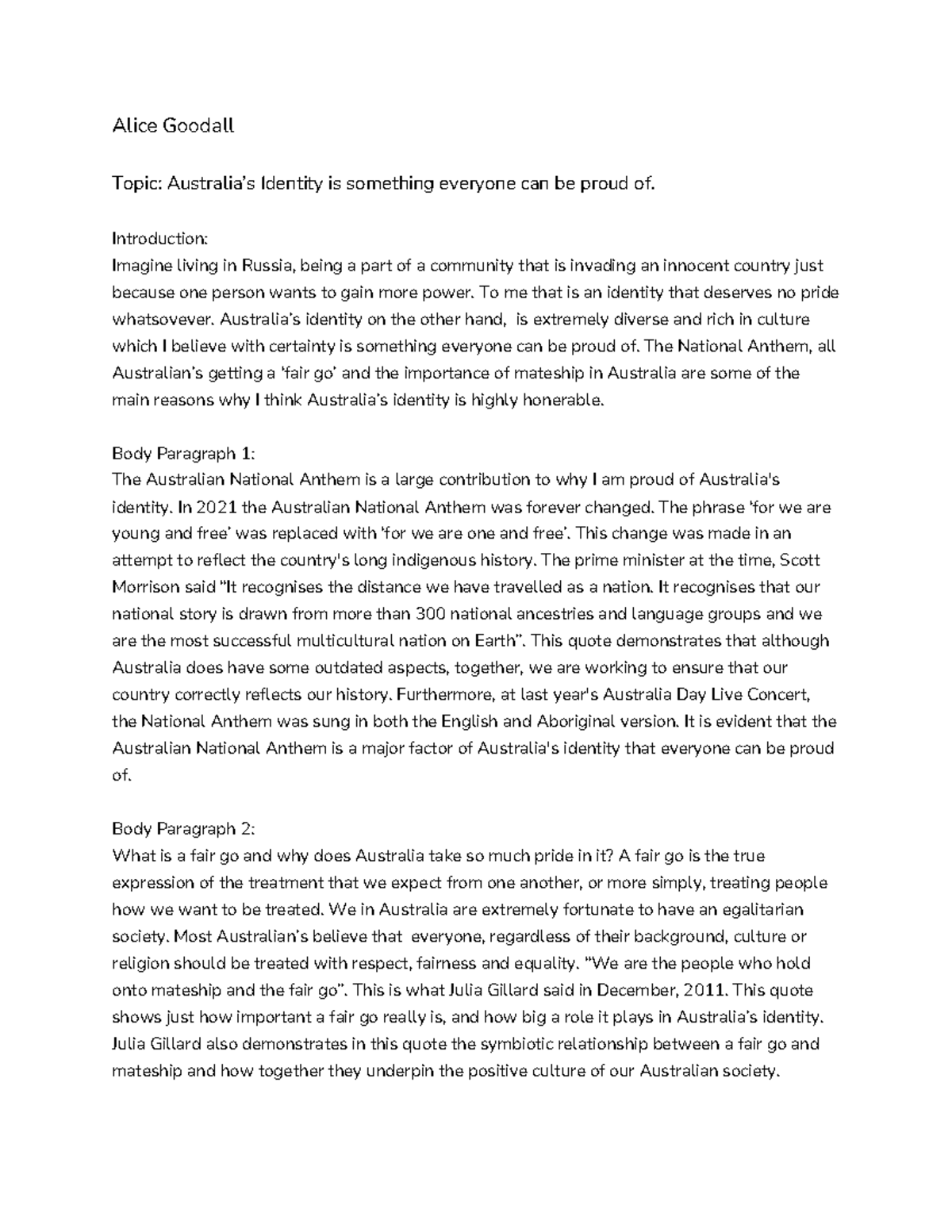 Australian Identity Speech: Embracing Diversity and Mateship - Studocu
