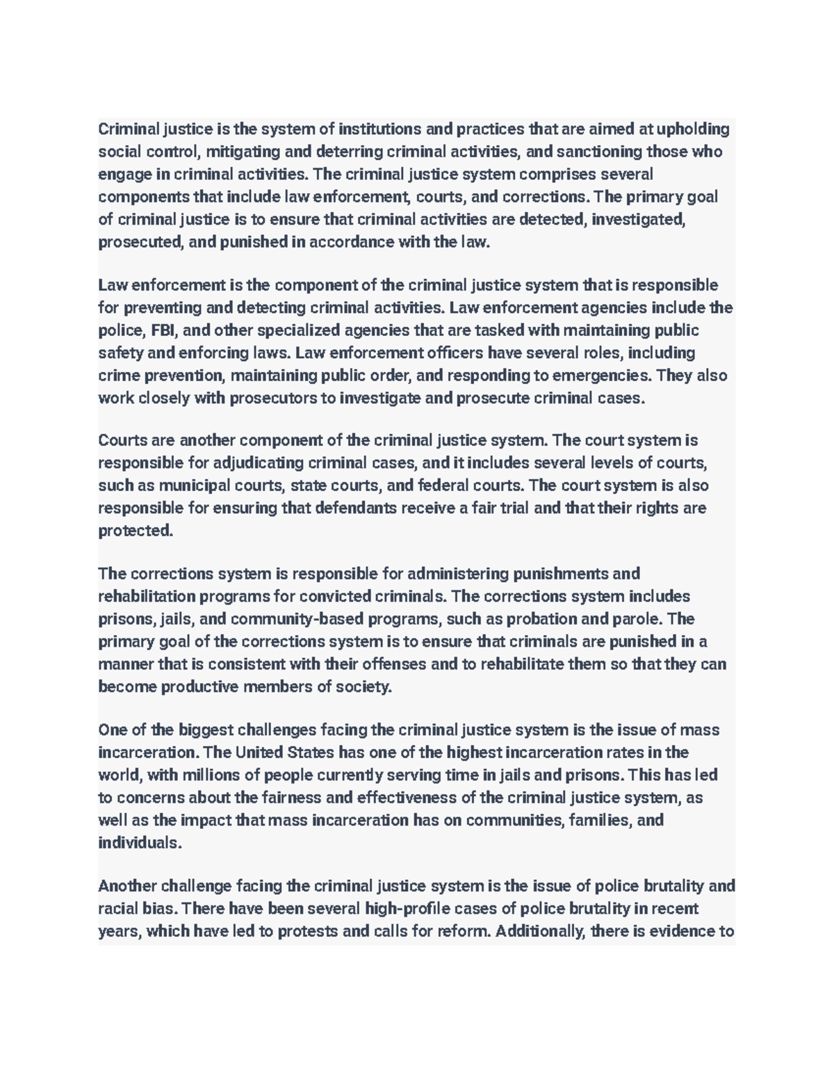 CJ 101: Comprehensive Notes on Criminal Justice System Challenges - Studocu