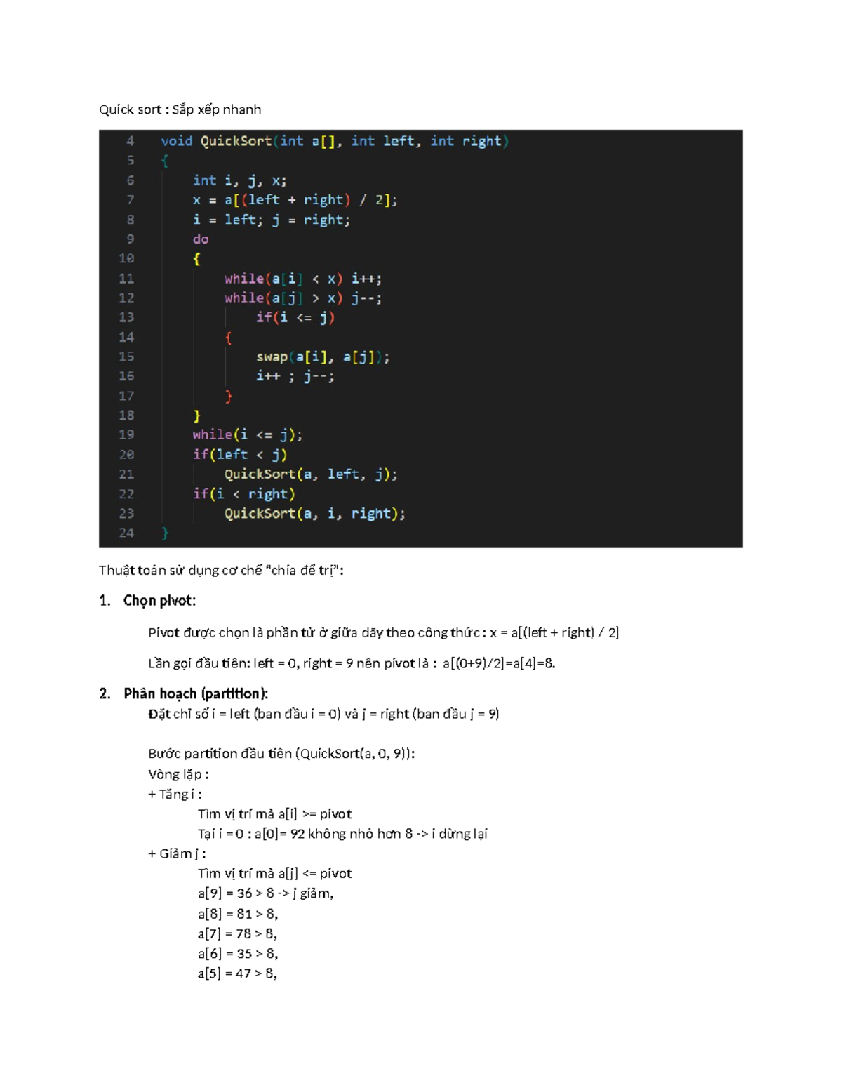 Quick Sort Algorithm Explained - CS316 Lecture Notes - Studocu