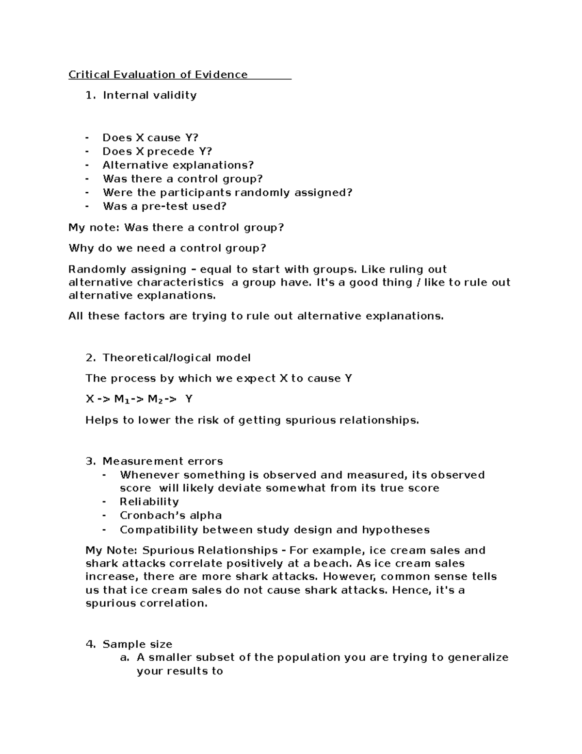 OBHR 301 Final Exam Notes: Critical Evaluation of Evidence - Studocu