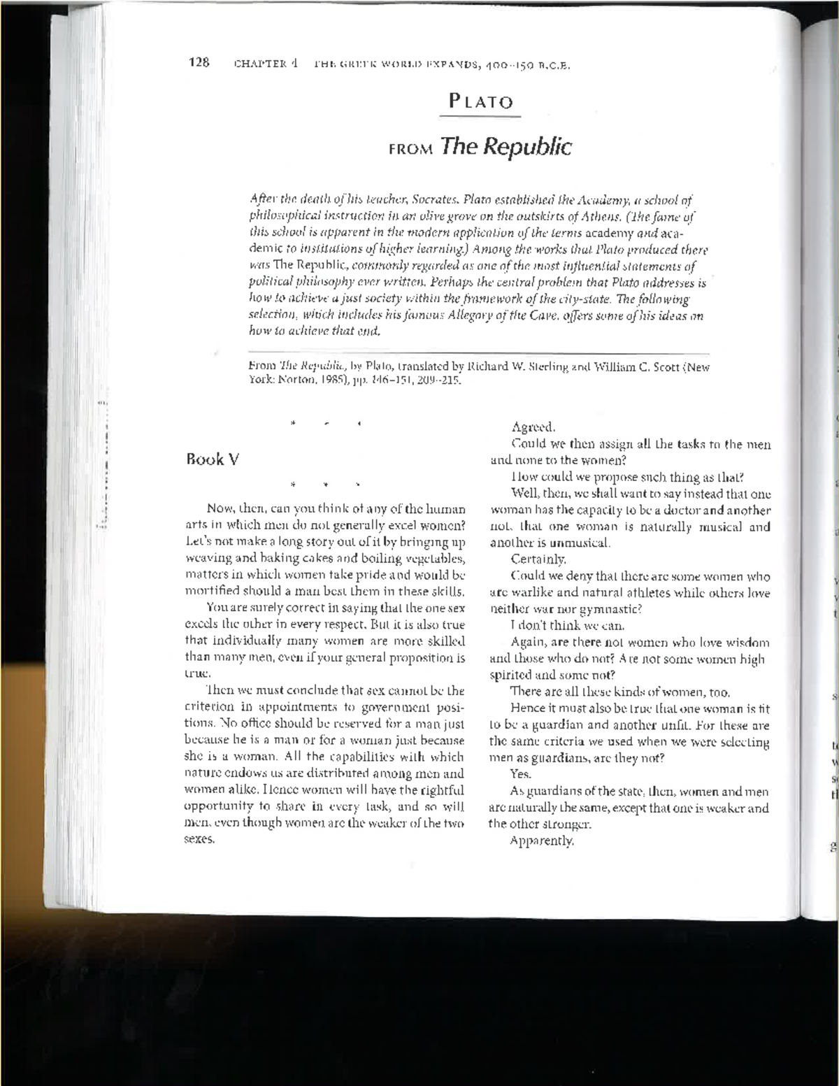 128 PLATO: FROM The Republic - Chapter 4 Analysis of the Greek World ...