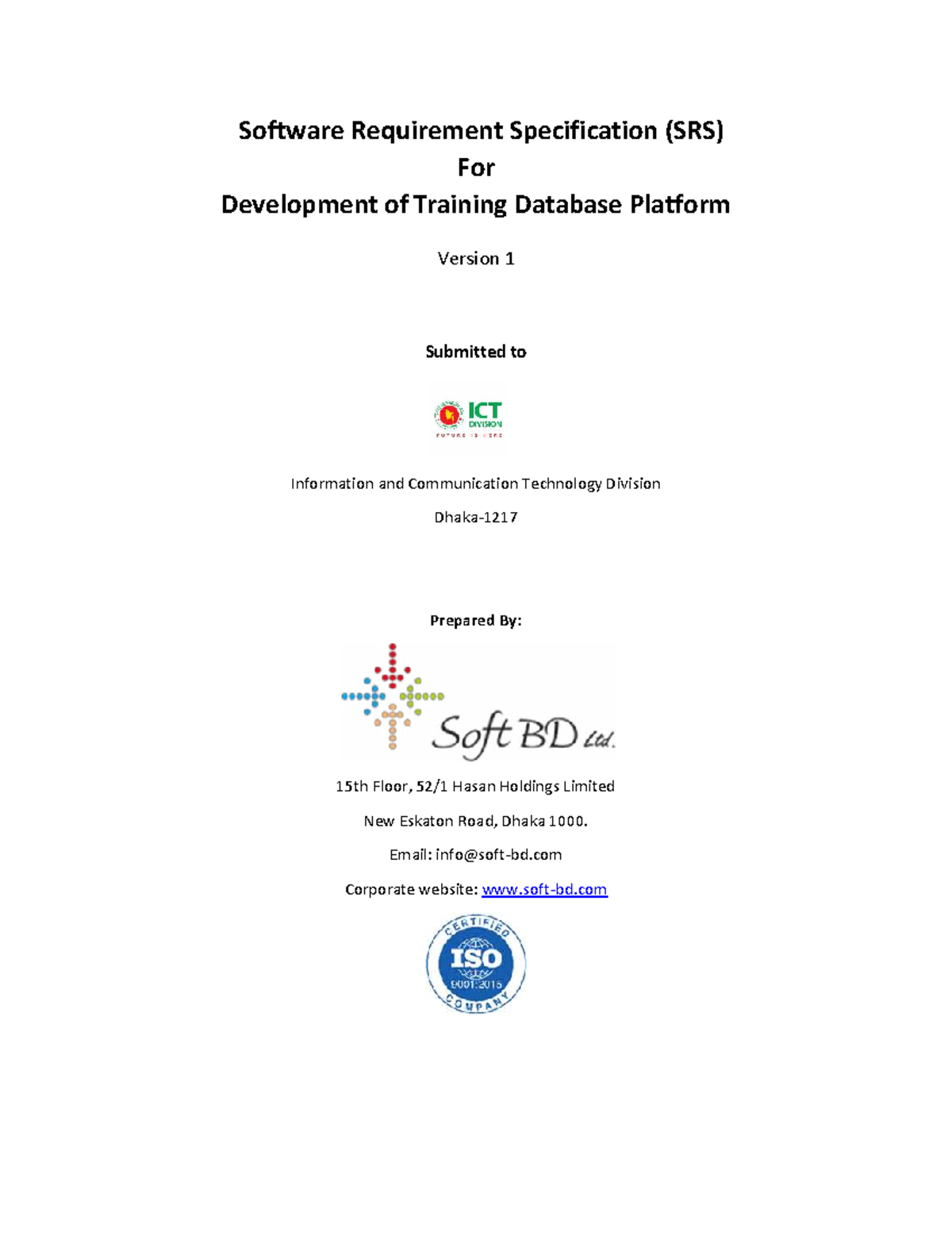 SRS for Training Database Platform Development (ICT 101) - Version 1 ...