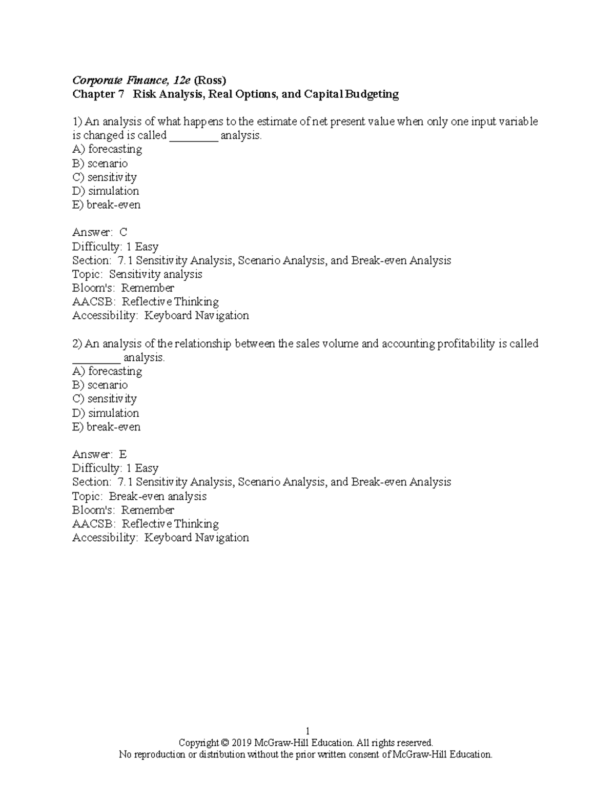 Chap 7 - Risk Analysis, Real Options, and Capital Budgeting Notes - Studocu
