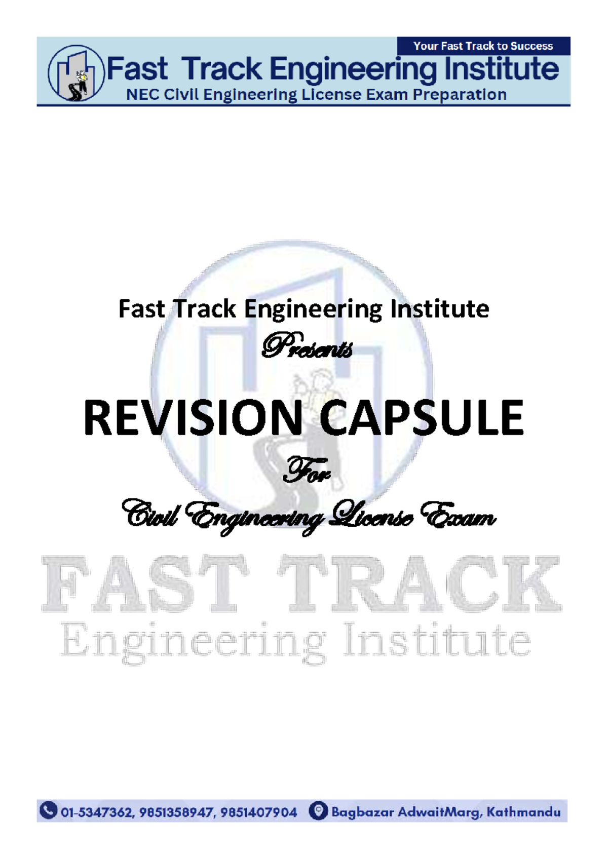 Quick Revision Capsule for Civil Engineering License Exam - 0001 - Studocu