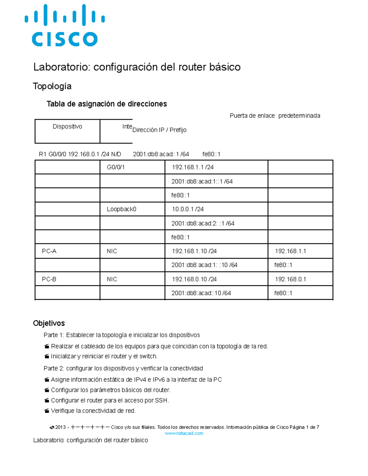 Laboratorio CCNA: Configuración Básica del Router y Conectividad - Studocu