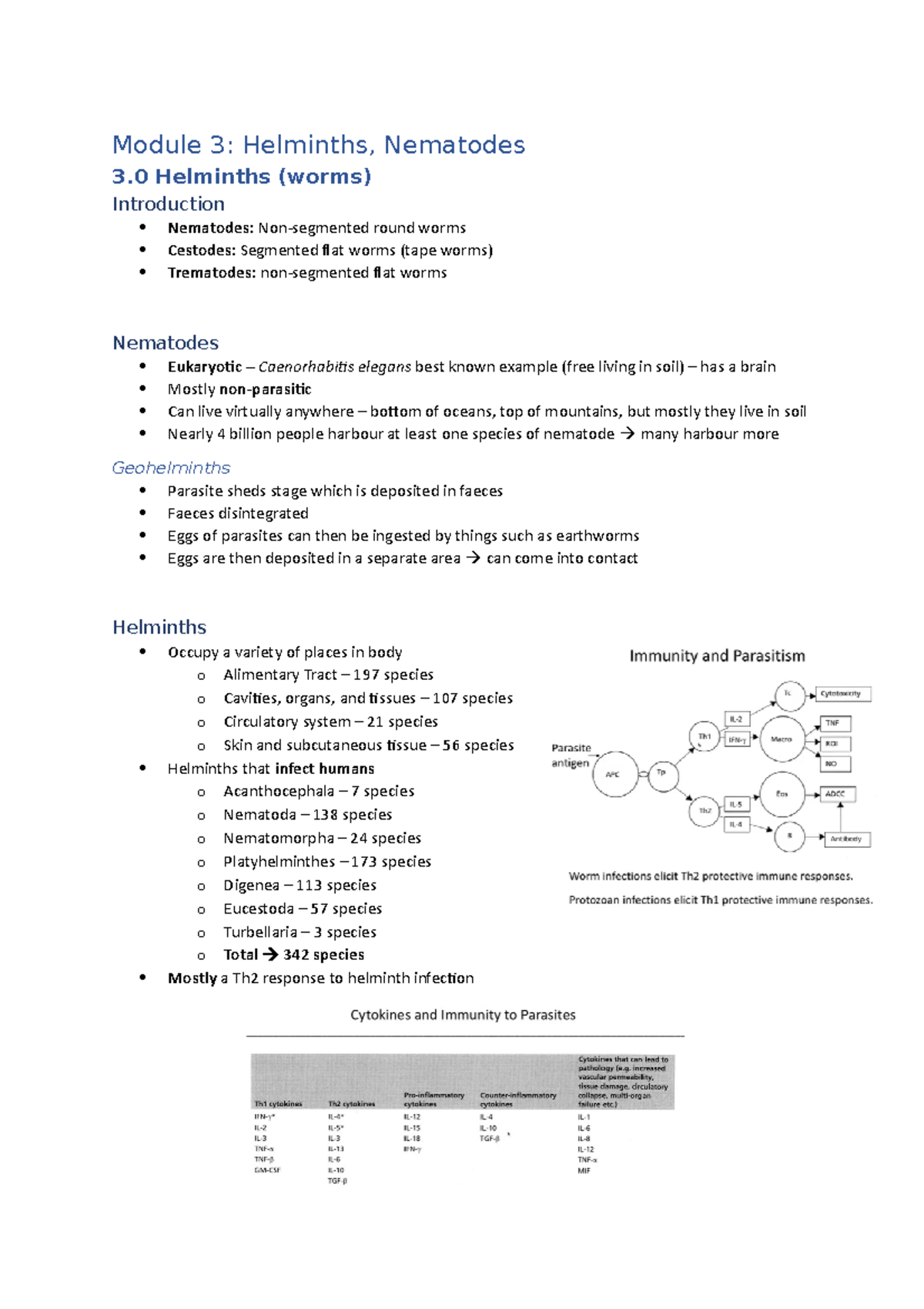 Parasitology Module 3 - Helminths - 091352 - Studocu