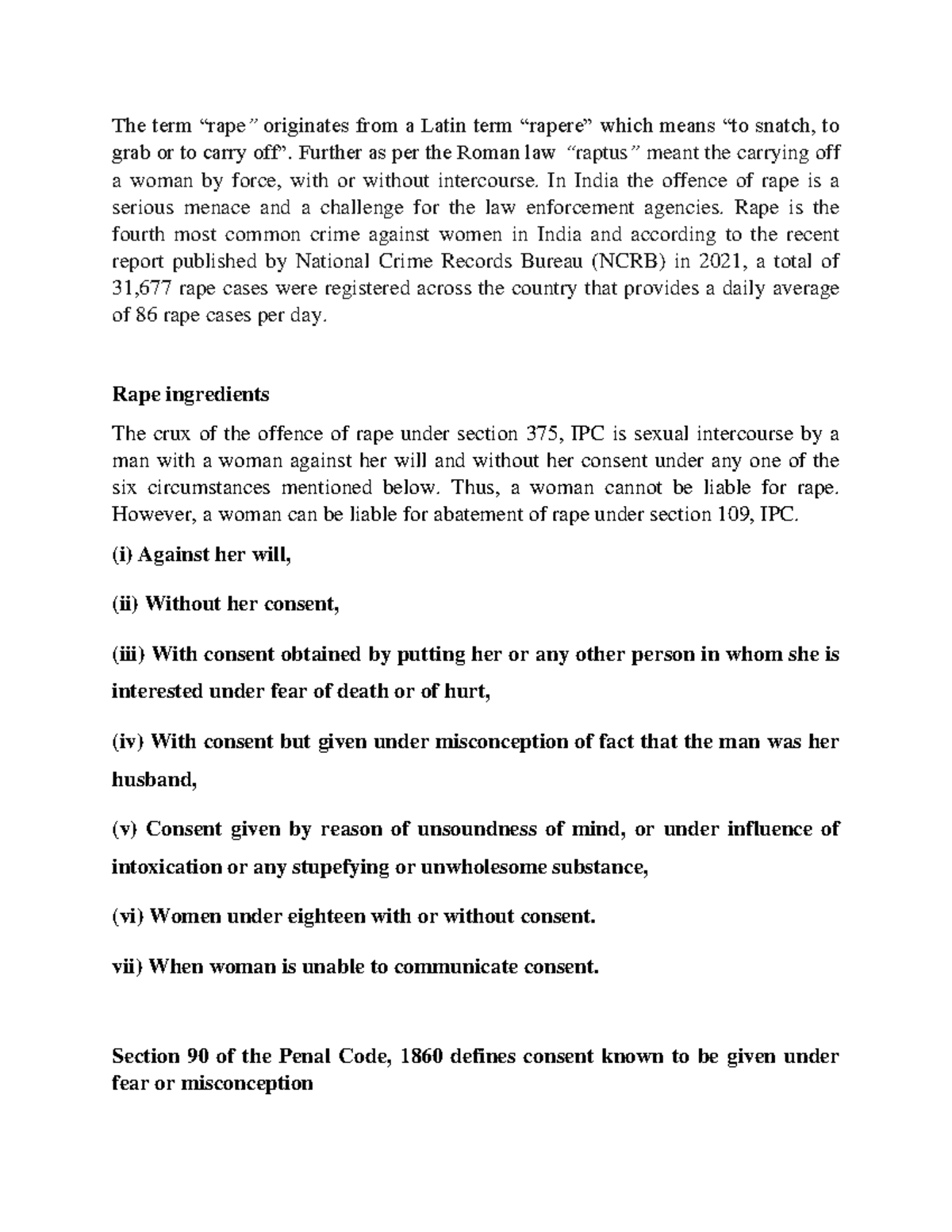 An In-Depth Study of Rape Laws in India: Historical and Legal Aspects ...