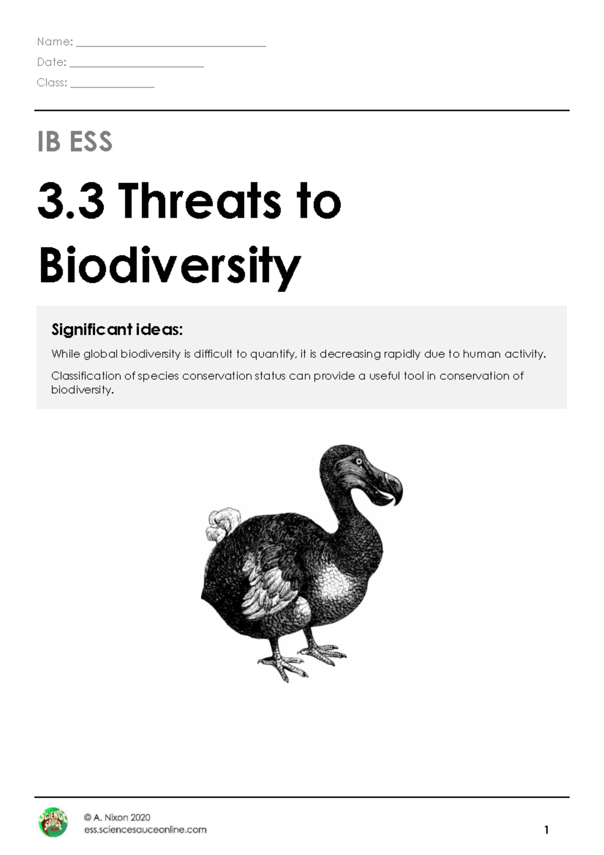 IB ESS 3.3 Final Exam: Threats to Biodiversity and Human Impact - Studocu