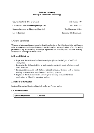 CMP 348 Software Engineering 3 - Pokhara University Faculty of Science ...