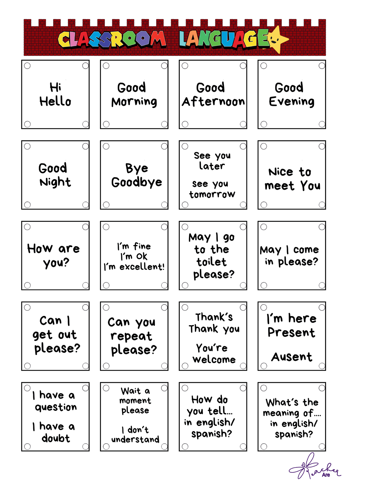 Classroom Language Notes for T.Are - Studocu
