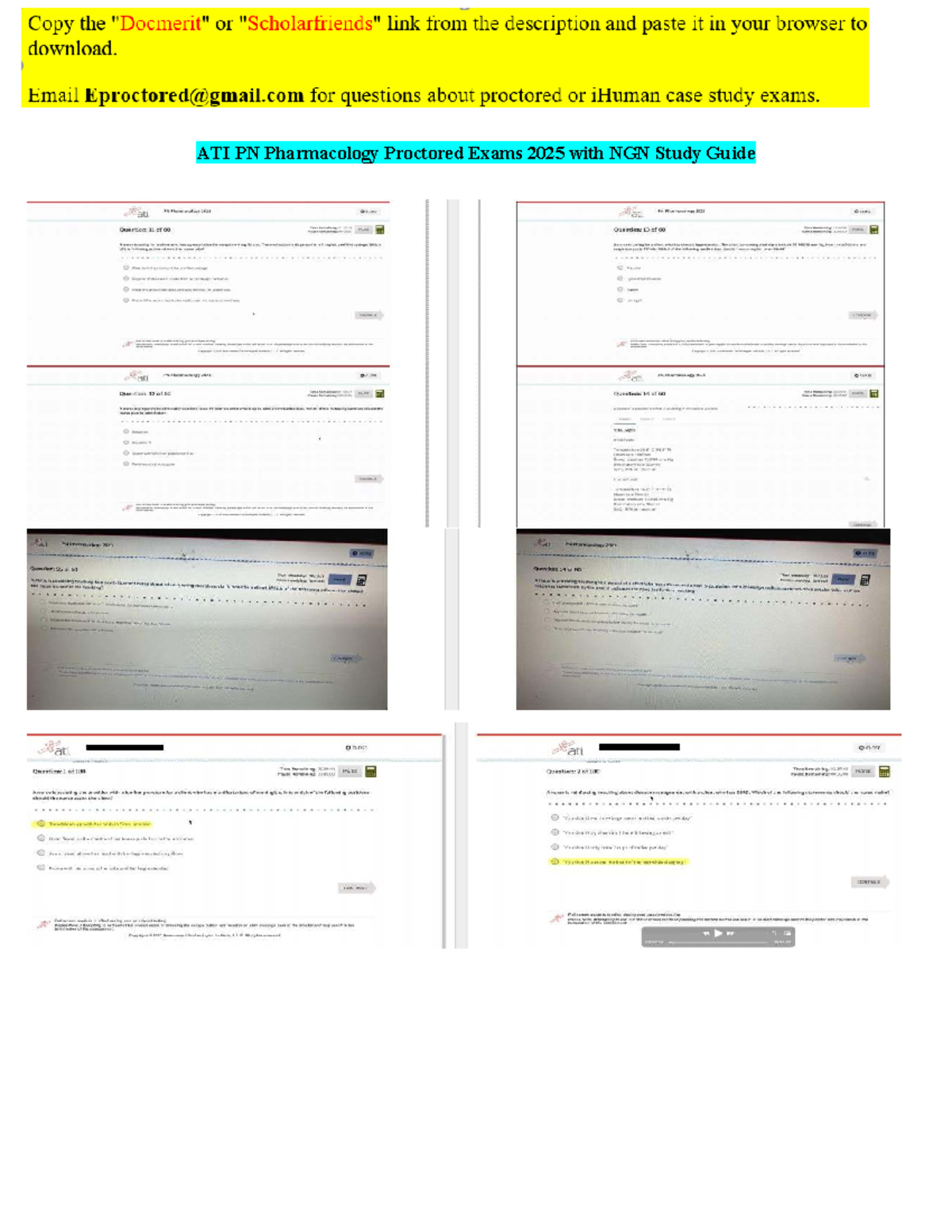 Full ATI PN Pharmacology Proctored Exam Retake Study Guide 2025 with ...