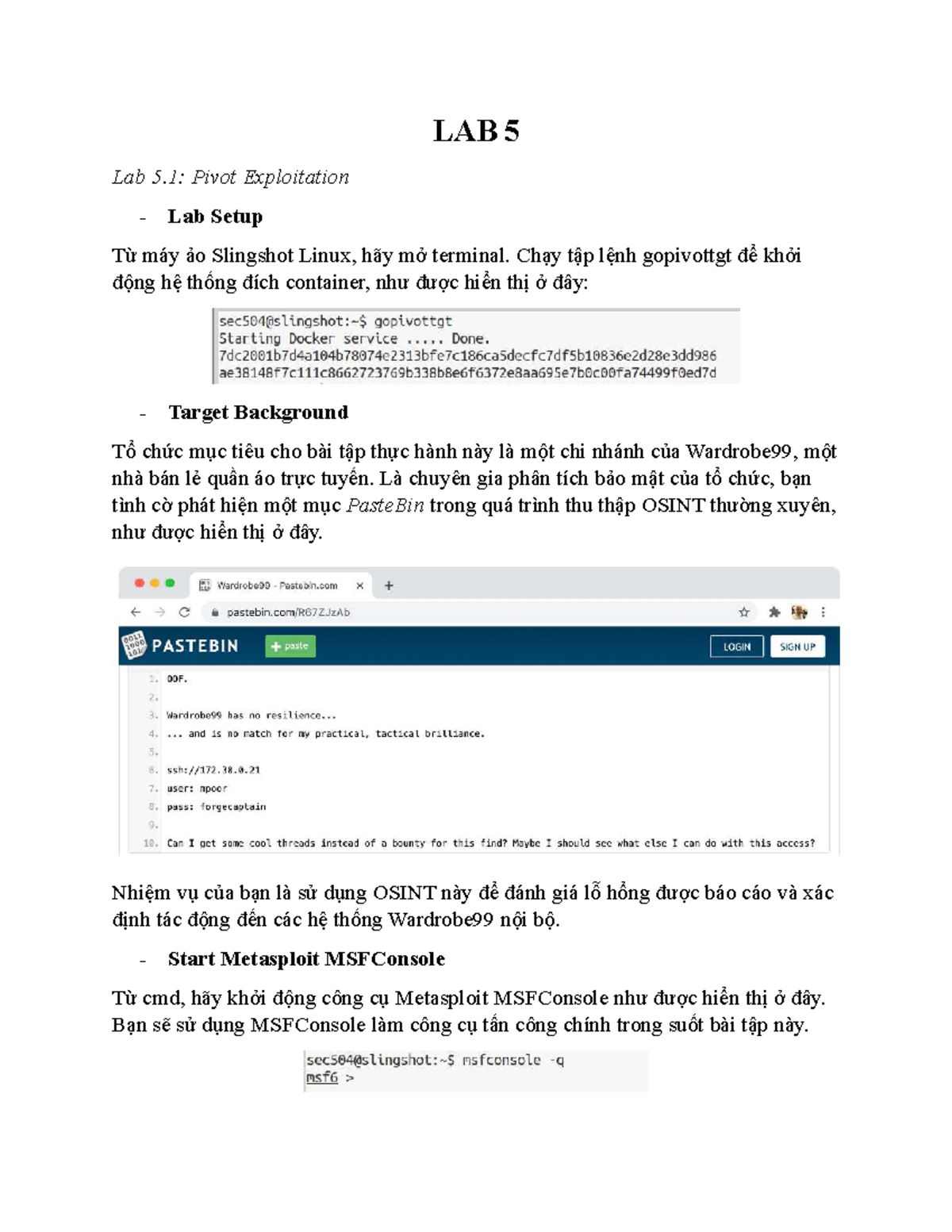 LAB 5: Pivot Exploitation and R…