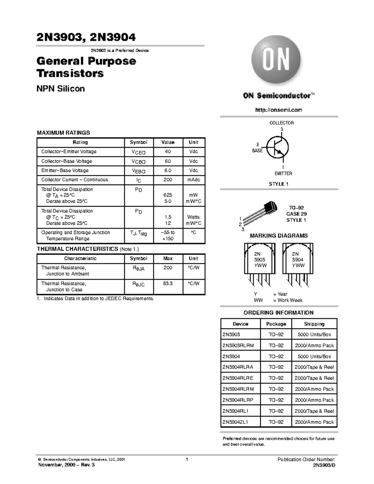 2N3903, 2N3904 Transistor Specifications and Characteristics - Studocu
