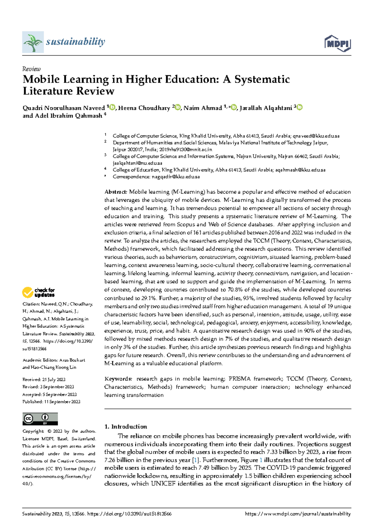 Mobile Learning in Higher Ed: A Systematic Review of Research Trends ...