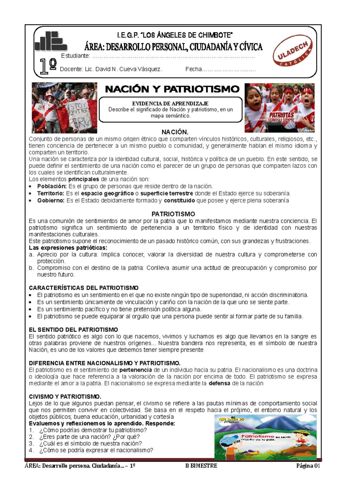 Nación y Patriotismo en el Perú: Análisis y Reflexiones - I.E.G.P ...