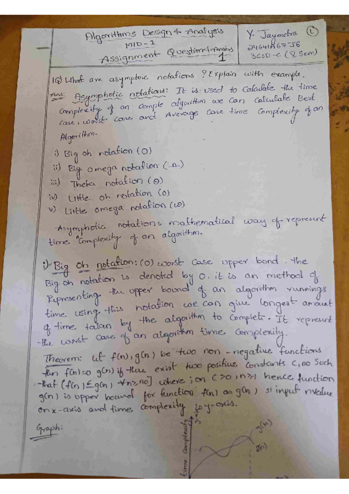 ADA 24641A67 V Sem - Assignment 1: Important Questions on Algorithms ...