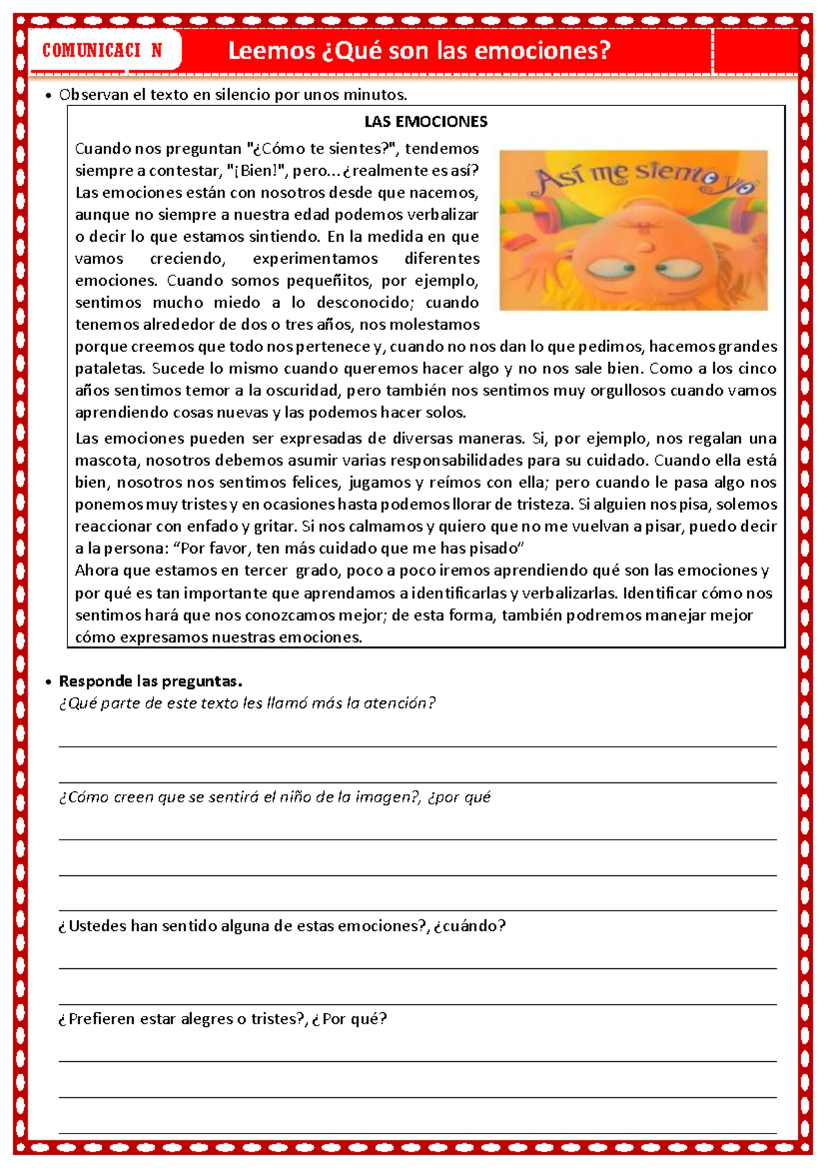 D3 A2 Ficha COM: Cuentos de Emociones para Niños y Niñas - Studocu