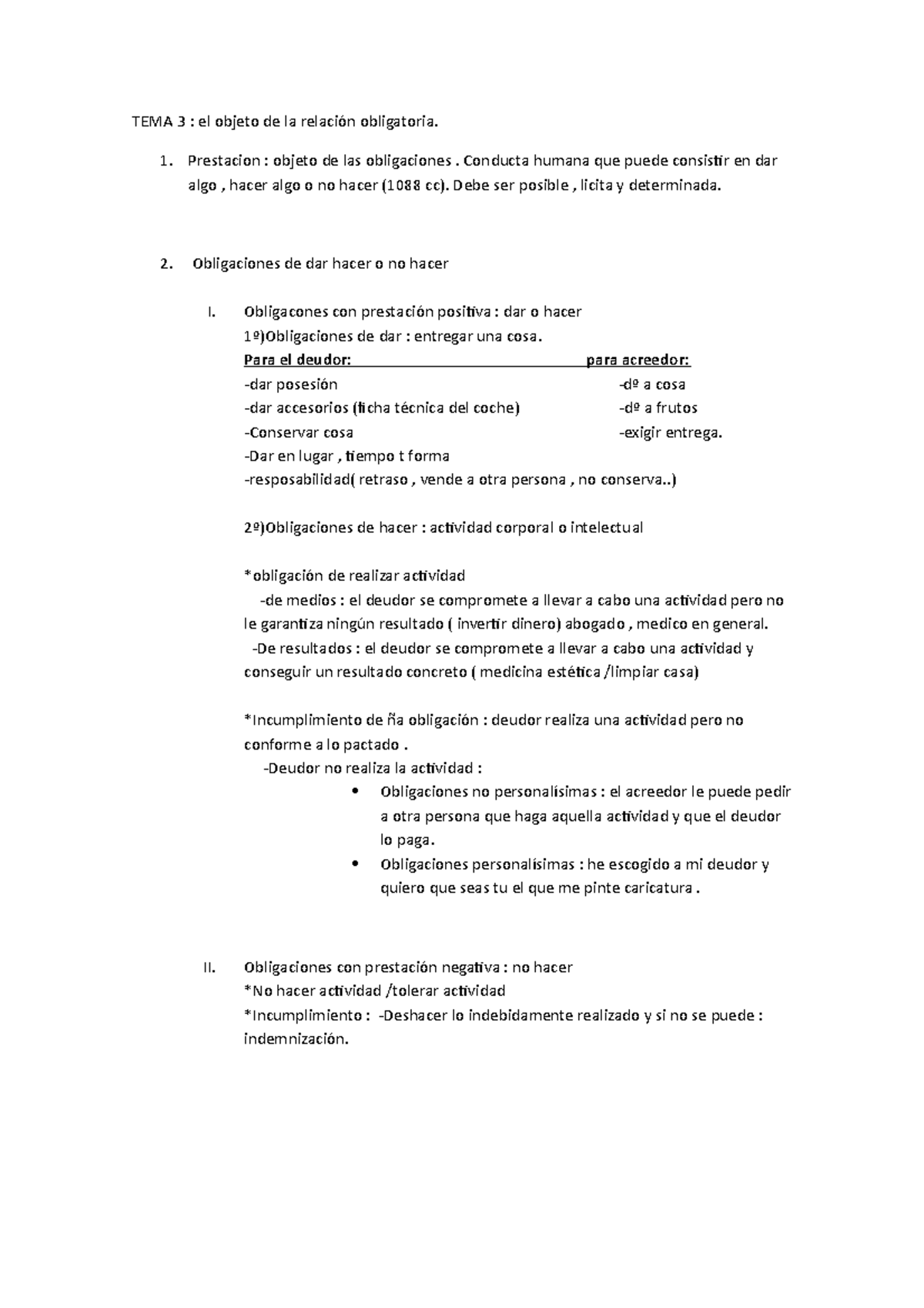 TEMA 3 obliga y contratos - TEMA 3 : el objeto de la relación ...