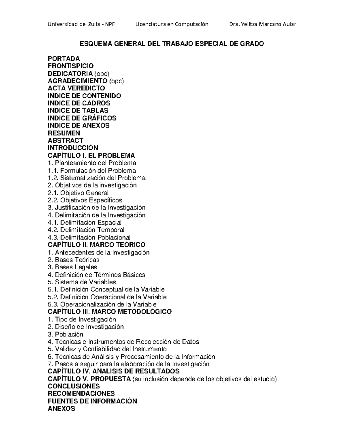 Esquema del Trabajo Especial de Grado - NPF Lic. en Computación - Studocu, image size:1200x1553