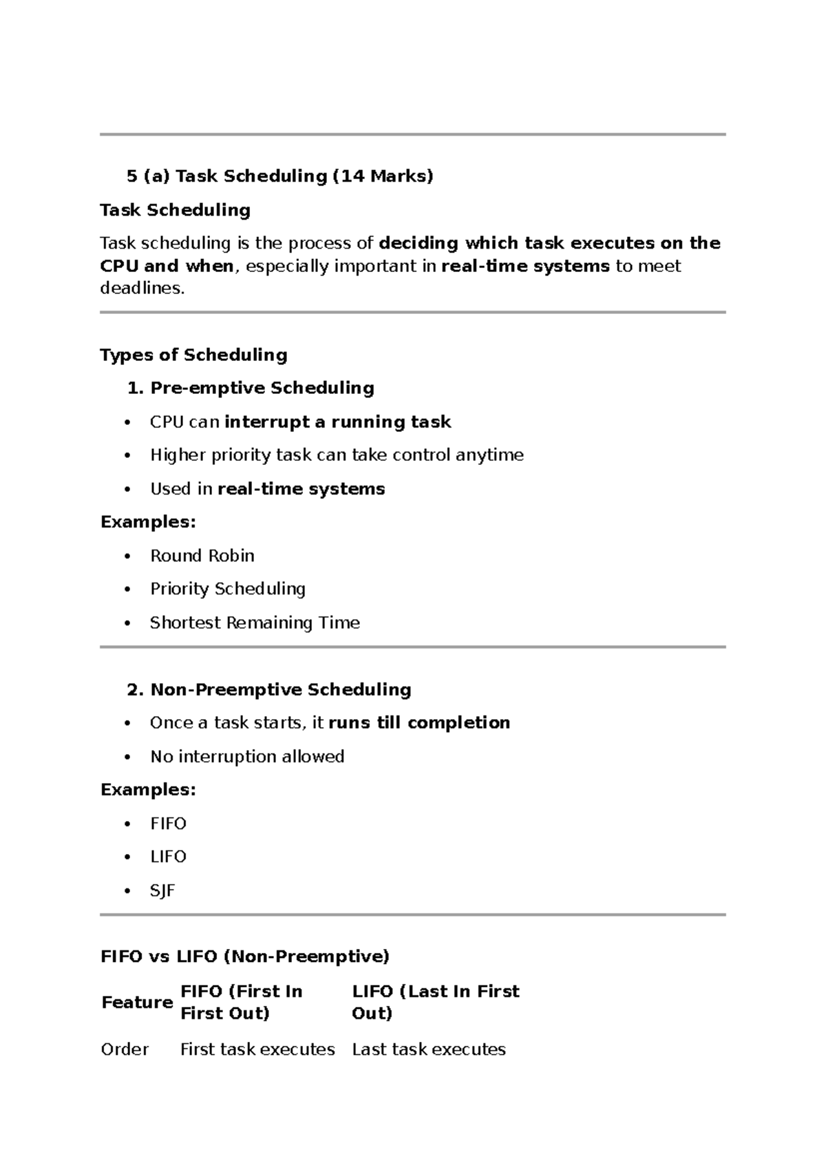Embedded Systems Notes: Task Scheduling, Communication & Life Cycle ...